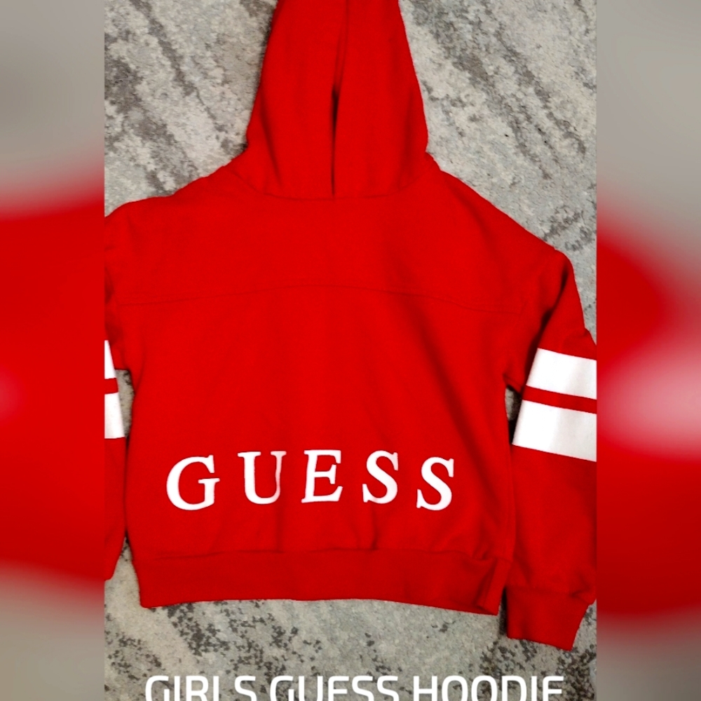 GUESS GIRLS SIZE MED RED PULLOVER HOODIE